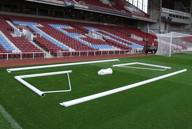 foldable football goals - goal posts on ground