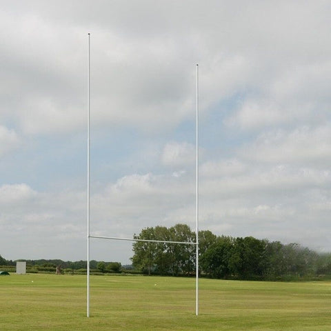 Demountable Aluminium Rugby Posts - 10.6m Hinged