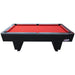 red 8ft pool table side view