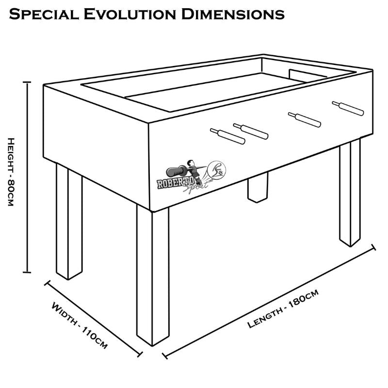 roberto special revolution football table dimensions