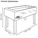 export football table dimensions