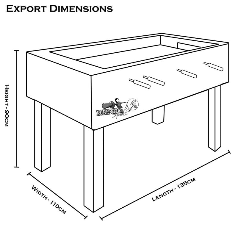 export football table dimensions